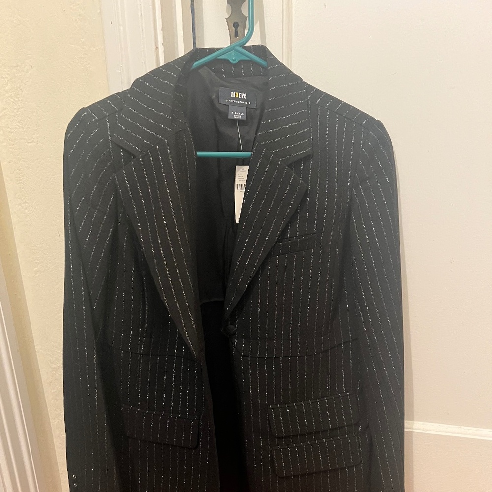 Maeve Black pinstrip blazer